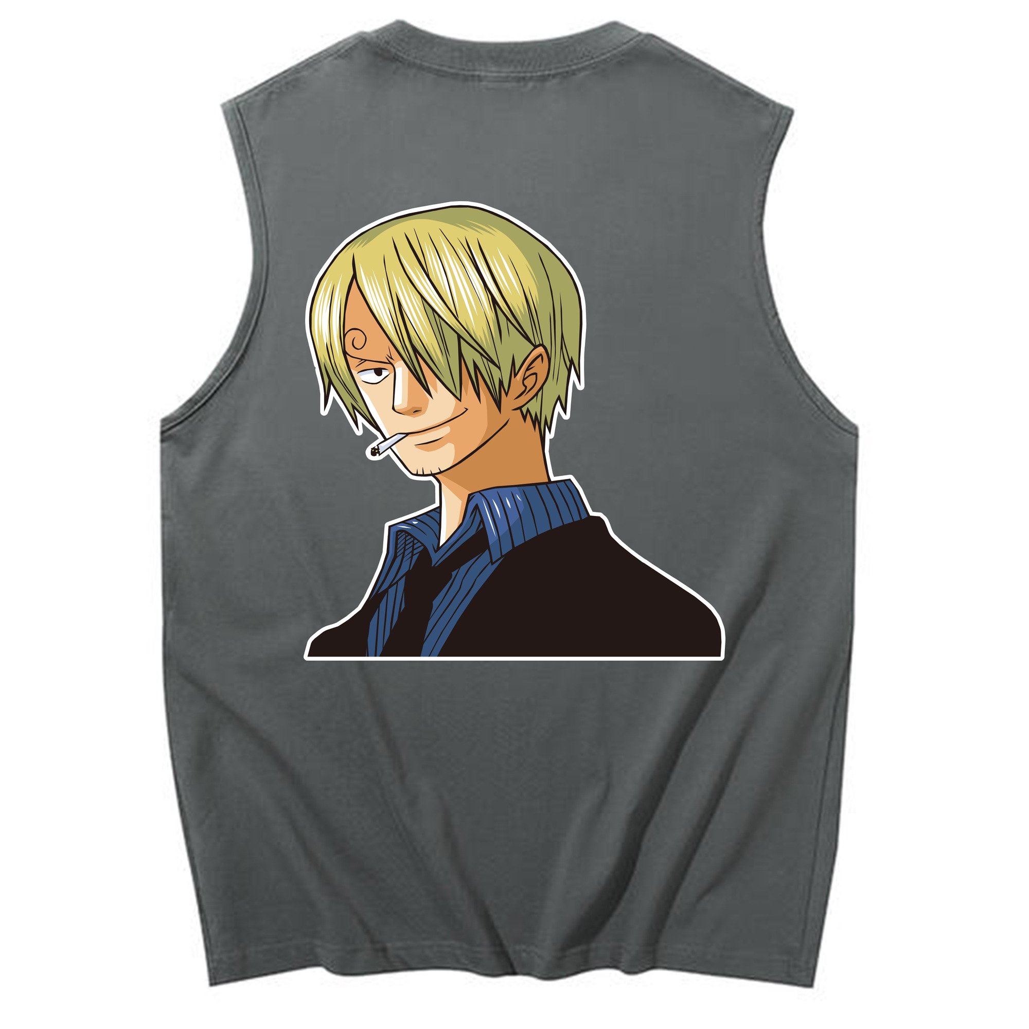 （画像用） ワンピース サンジ ONE PIECE Sanji コットン100％タンクトップ（背面プリント）
